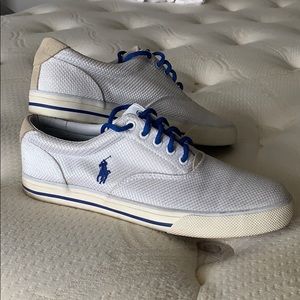 Polo Ralph Lauren white suede low top shoes